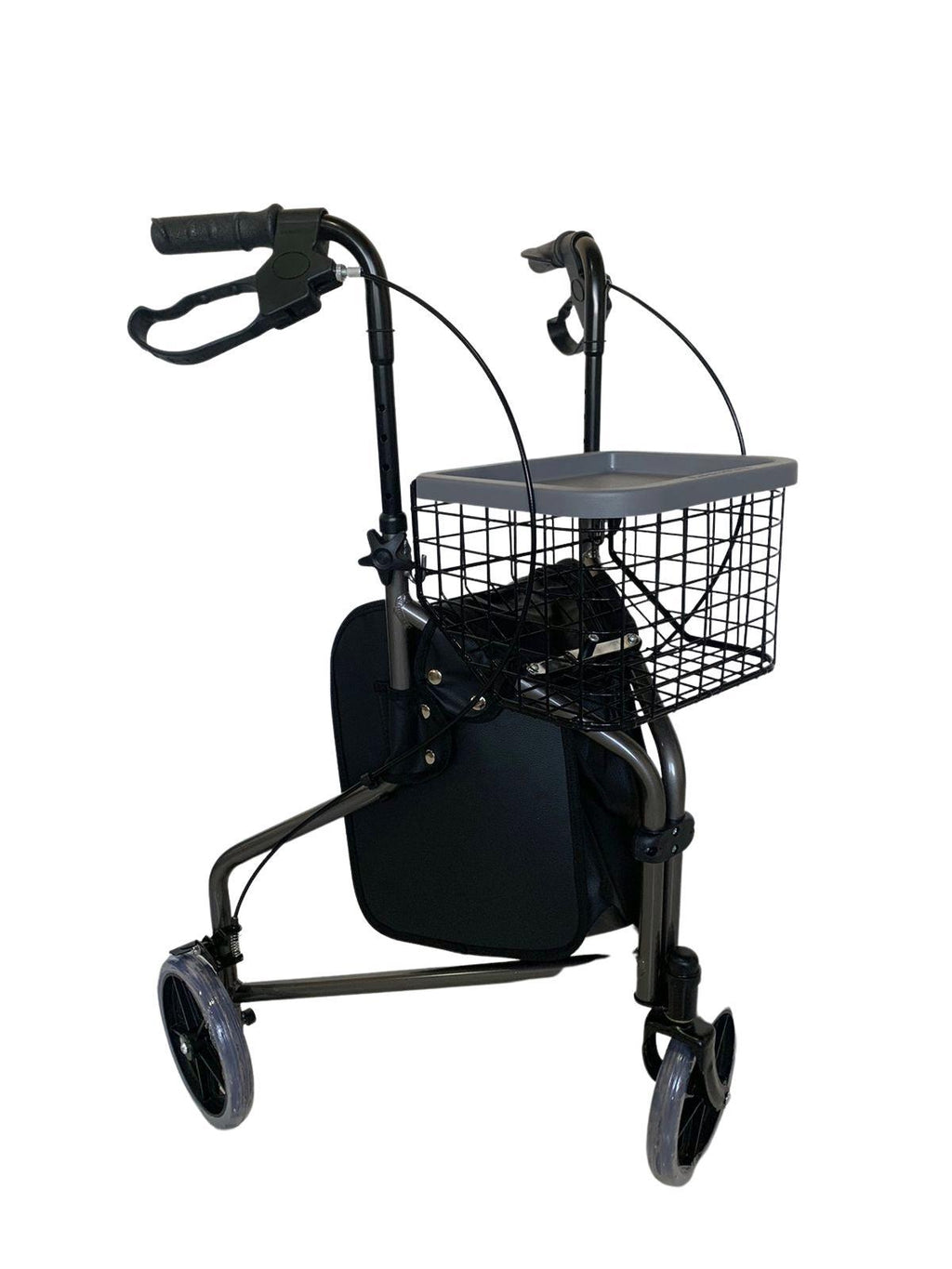 Mbrla891L - Andador Em Aluminio De 03 Rodas Prata Com Cesto