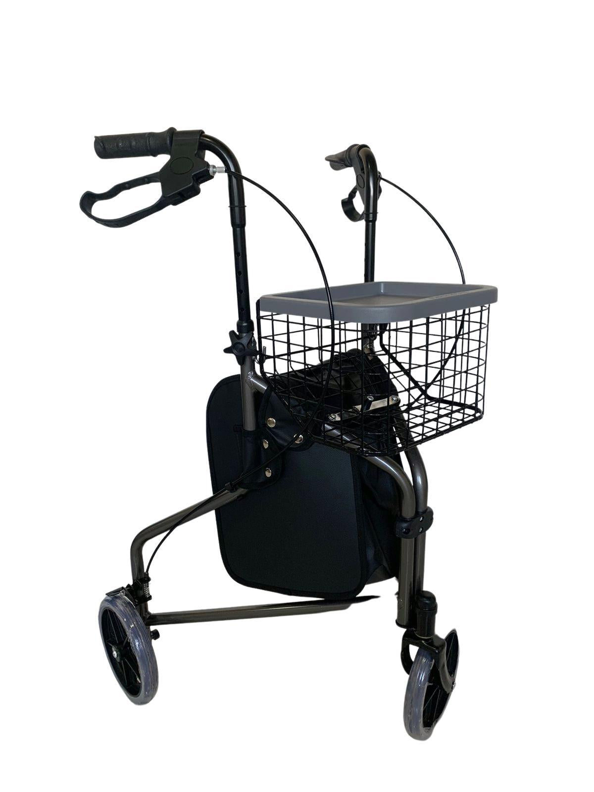 Mbrla891L - Andador Em Aluminio De 03 Rodas Prata Com Cesto