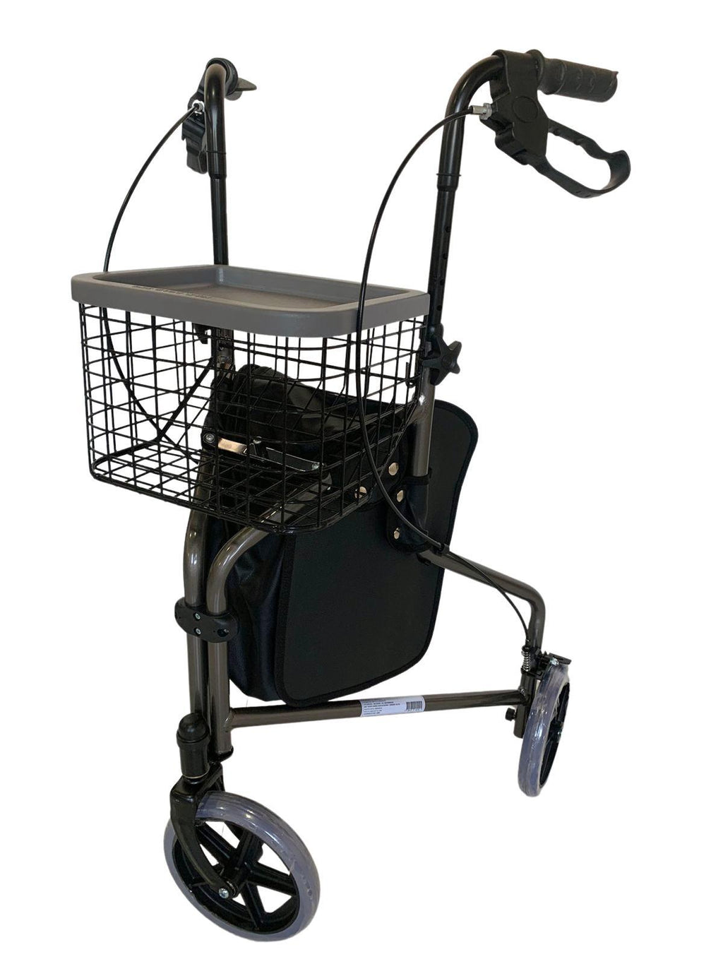 Mbrla891L - Andador Em Aluminio De 03 Rodas Prata Com Cesto