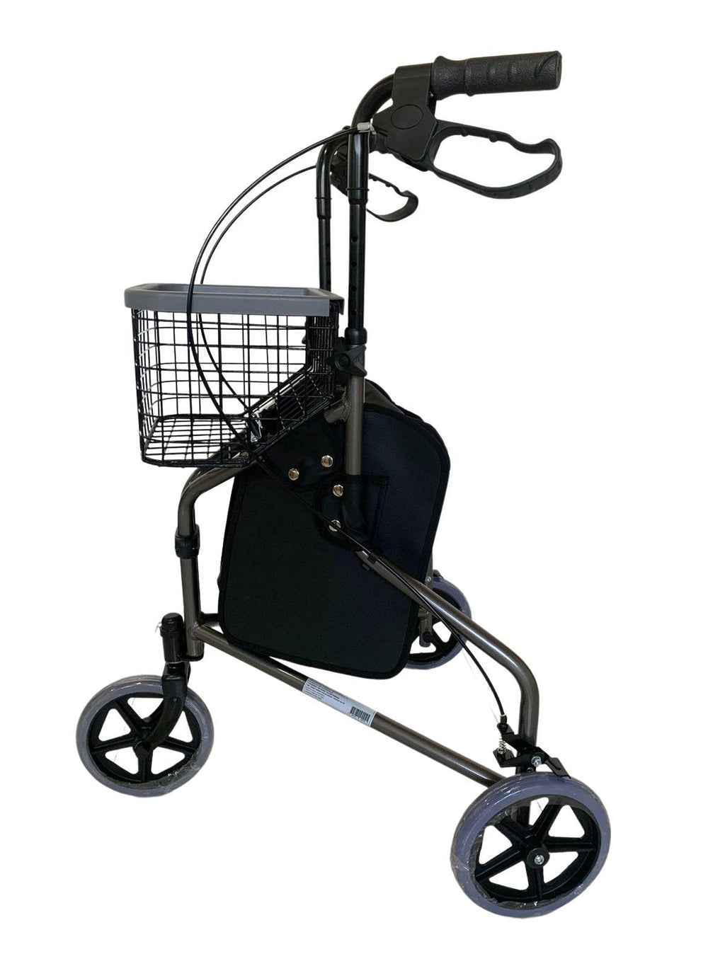 Mbrla891L - Andador Em Aluminio De 03 Rodas Prata Com Cesto