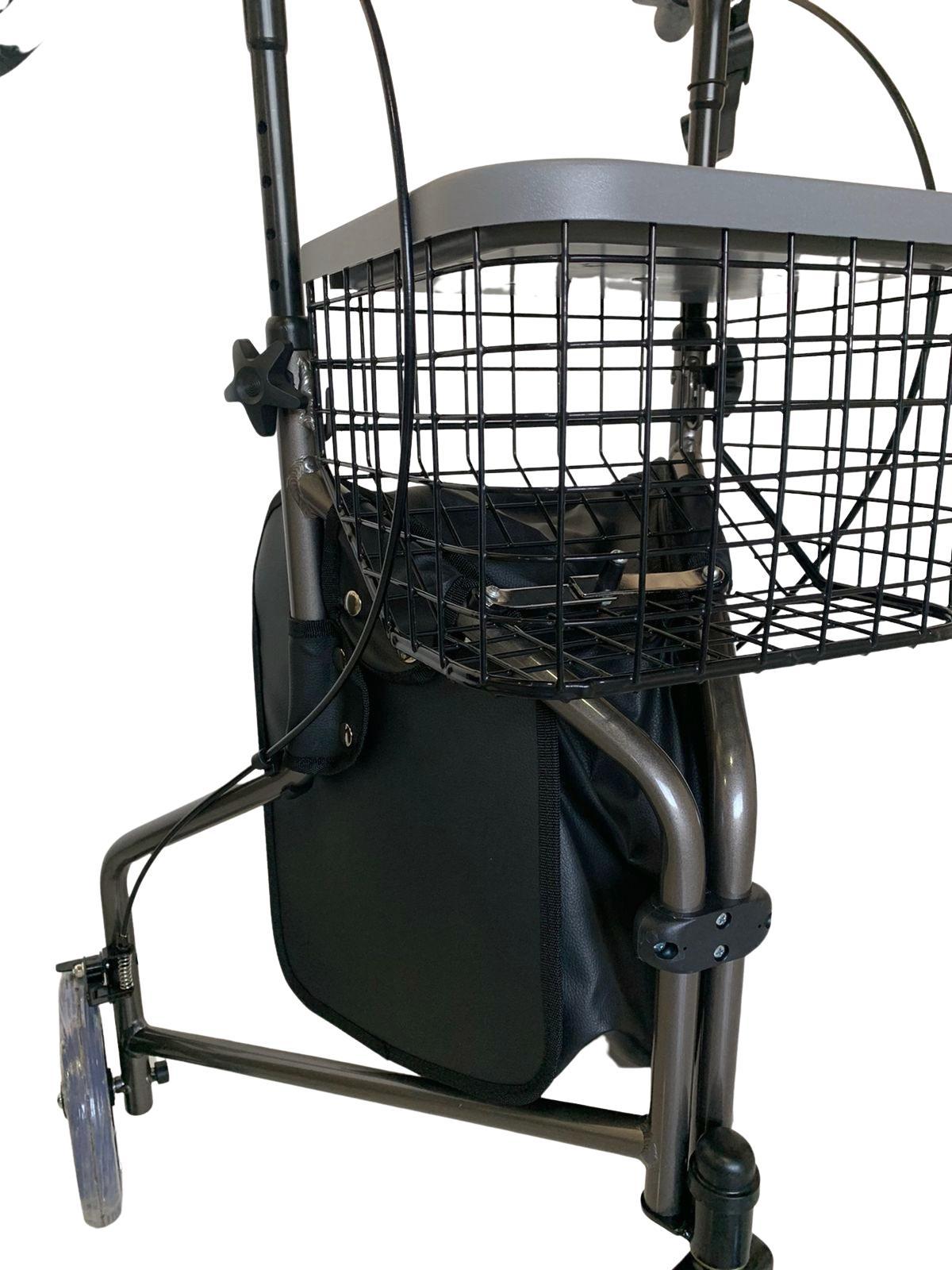 Mbrla891L - Andador Em Aluminio De 03 Rodas Prata Com Cesto