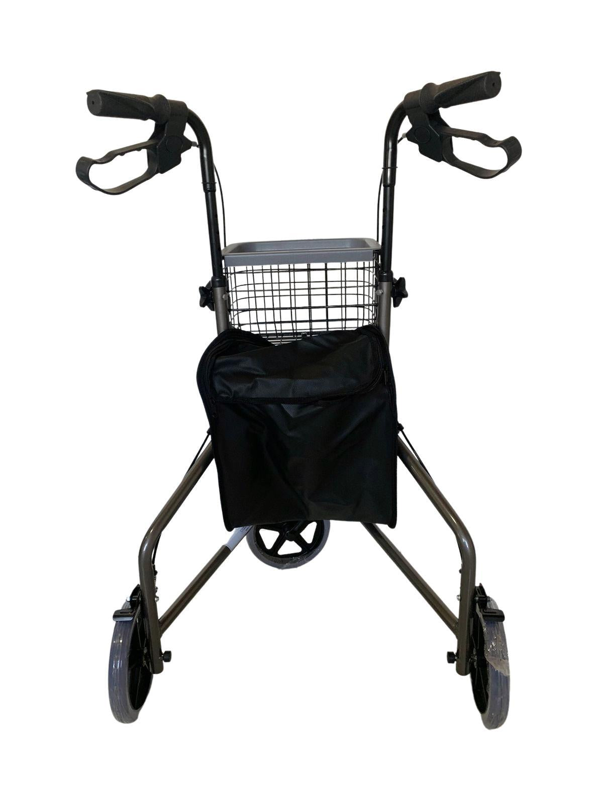 Mbrla891L - Andador Em Aluminio De 03 Rodas Prata Com Cesto