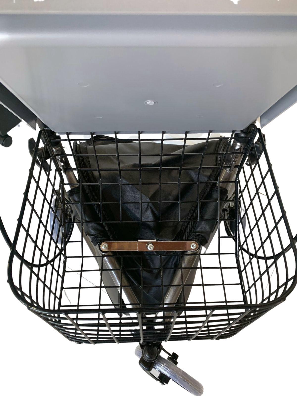 Mbrla891L - Andador Em Aluminio De 03 Rodas Prata Com Cesto